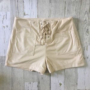 Forever21 Suede Shorts with Lace-Up Detail